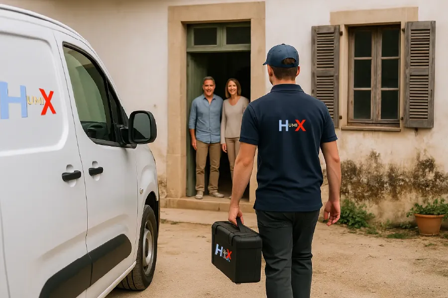 Técnicos expertos revisando humedades